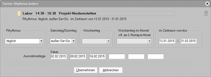 Wiederkehrende Termine