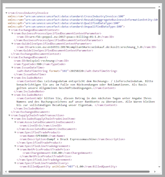 ixfact xml