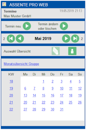 Web-Navigation Monat alle