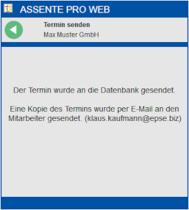 Web-Meldung nach Termin senden