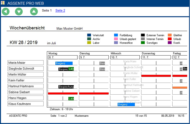 Wochenübersicht
